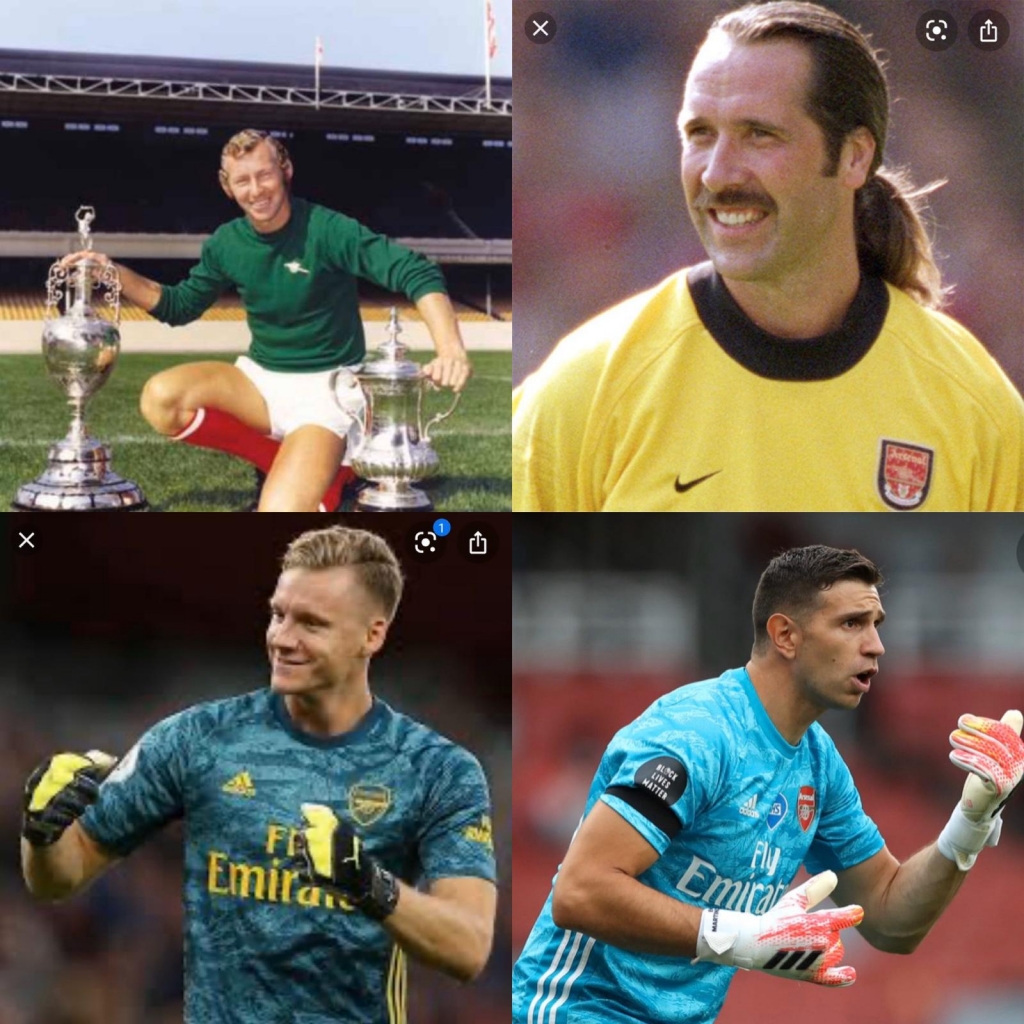 Generations of Arsenal Glove Butlers.